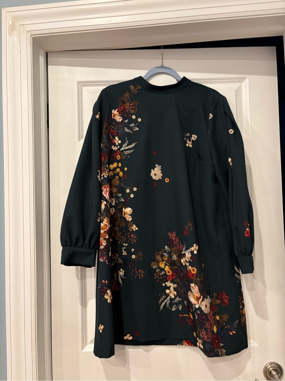 Zara dark green and cream dress